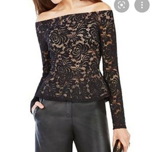 Bcbgmaxazria Alea Off-the-Shoulder Lace Top